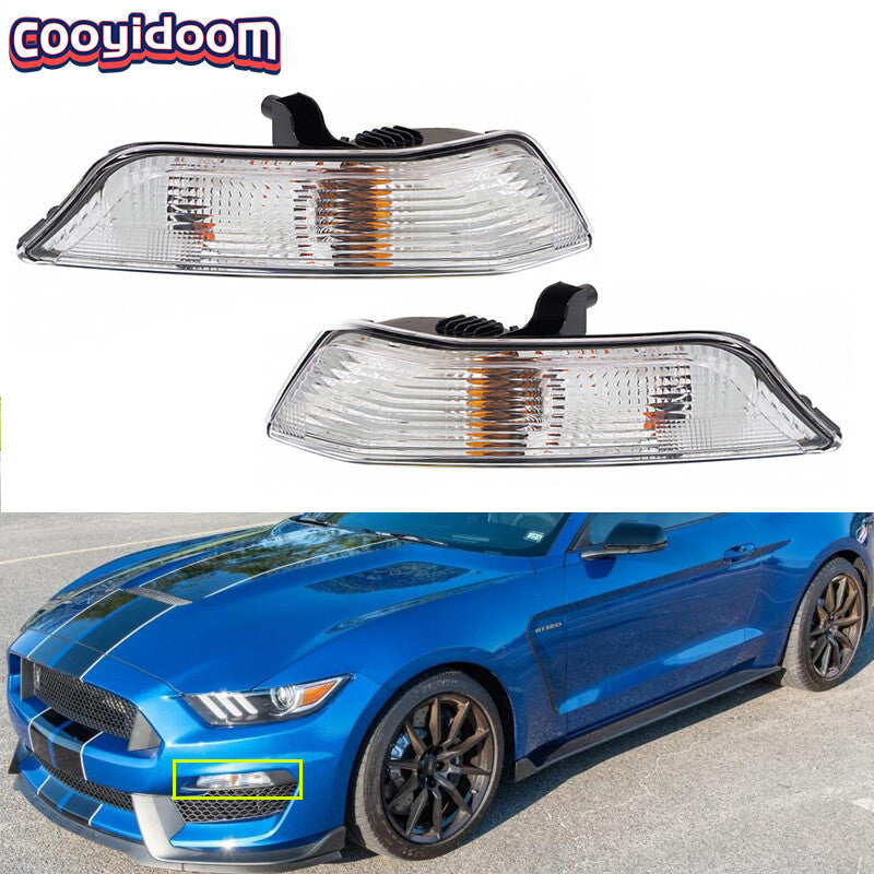 1 pair of front turn signal corner lights with bulbs suitable for 2015-2017 for Ford Mustangs.