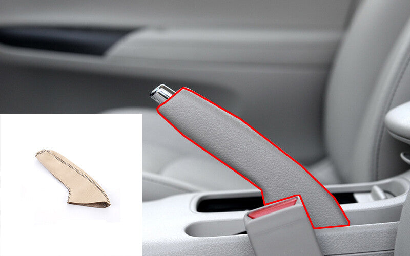 Beige Leather Shifter Hand Brake Cover Trim for Nissan Sentra Sylphy 2013-2019
