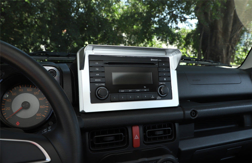 Silver ABS Inner Car Navigation GPS Frame Panel Cover for Suzuki for Jimny 2019-2022