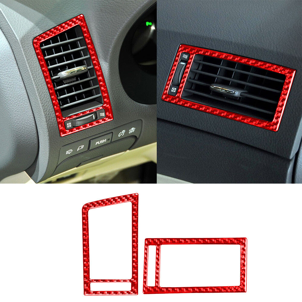 2¡ÁRed Carbon Fiber Interior AC Side Air Vent Outlet Cover For Luxus GS 2006-2011
