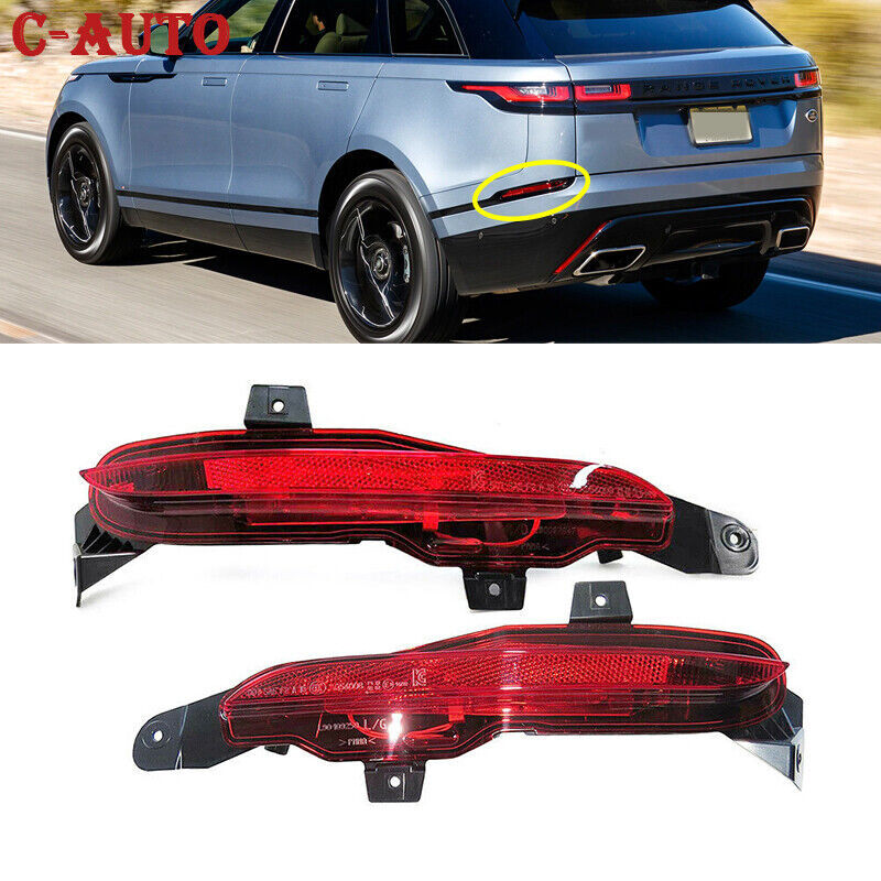 for Range Rover Velar P380 2018-2019 Pair Rear Bumper Fog Lamp Reflector Light