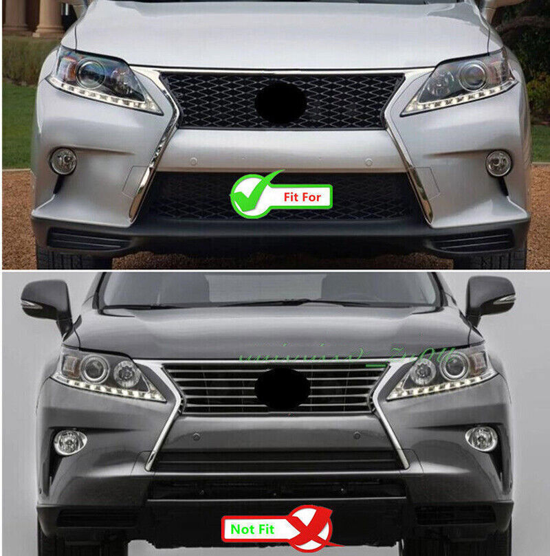 for LEXUS RX350 450H 13-15 Steel Chrome Style Front Bumper Lip Protector Trim 3P