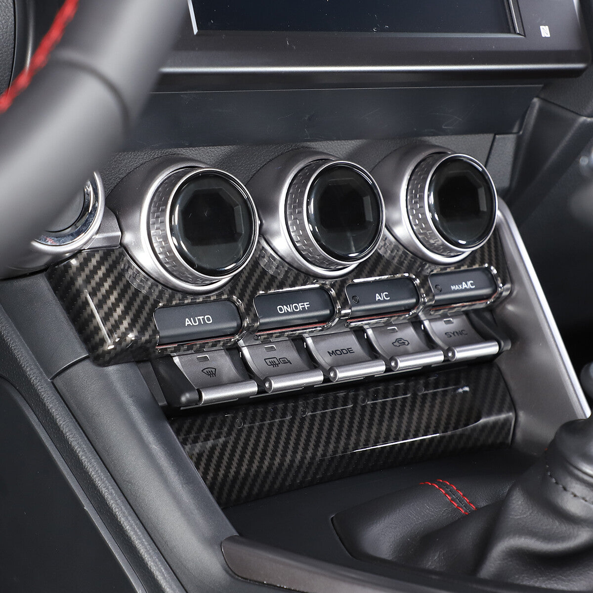 Matte black ABS center console vent cover trim for Corvette C7 US