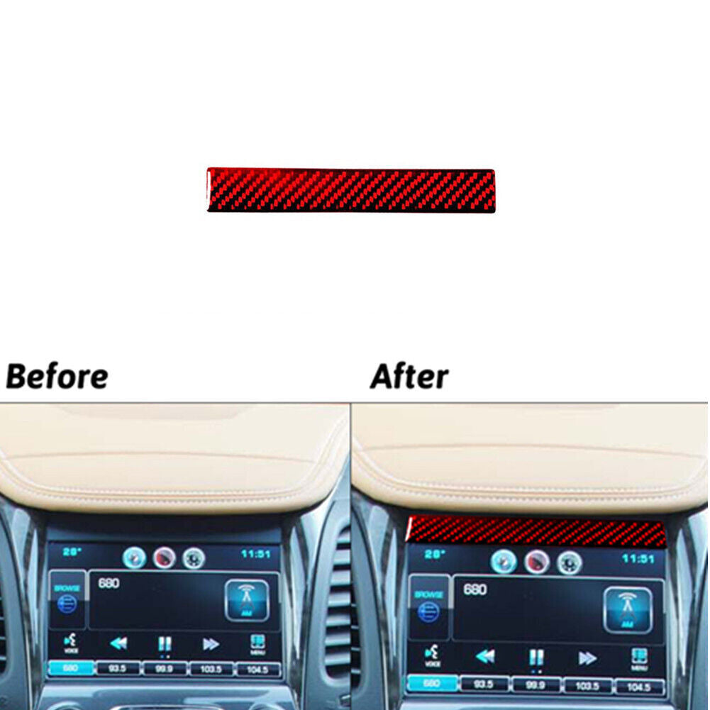Red Navigation Top TrimCover Carbon Fiber Interior for Chevy Impala 2014-2020