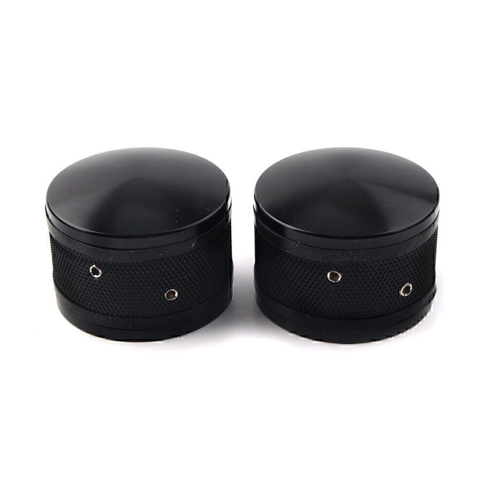 2x CNC Front Axle Nut Cover Cap Black Fit for Harley Sportster Softail Road King