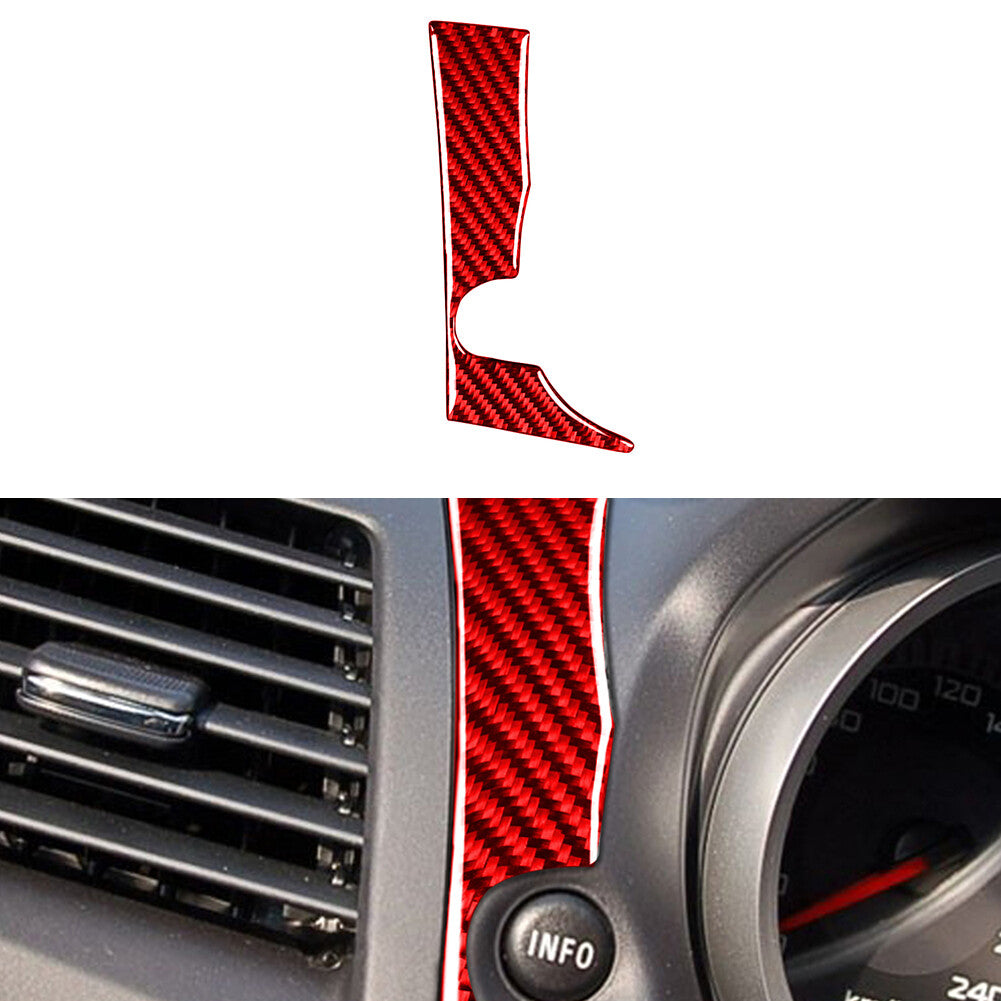 Red Carbon Fiber Information Button Cover Trim for Mitsubishi Lancer 2008-2015