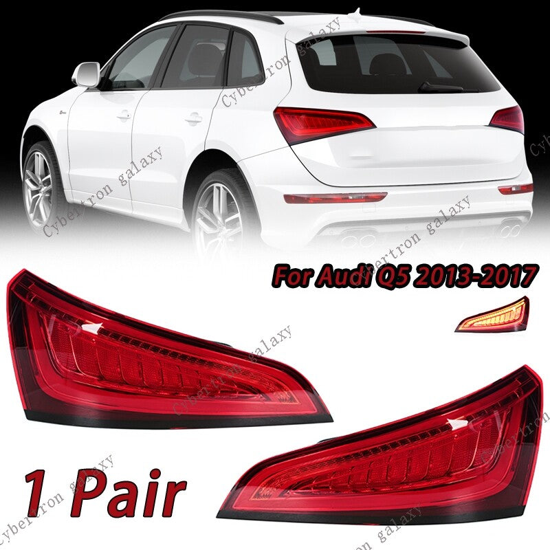 A pair of taillights with rear brake and stop lights applicable to for Audi Q5 2013-2017.