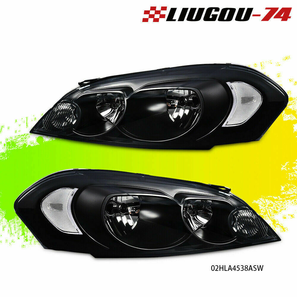 2-Piece Headlight Kit for 2006-2016 for Chevrolet Impala Smoke Lens Chrom Housing USA