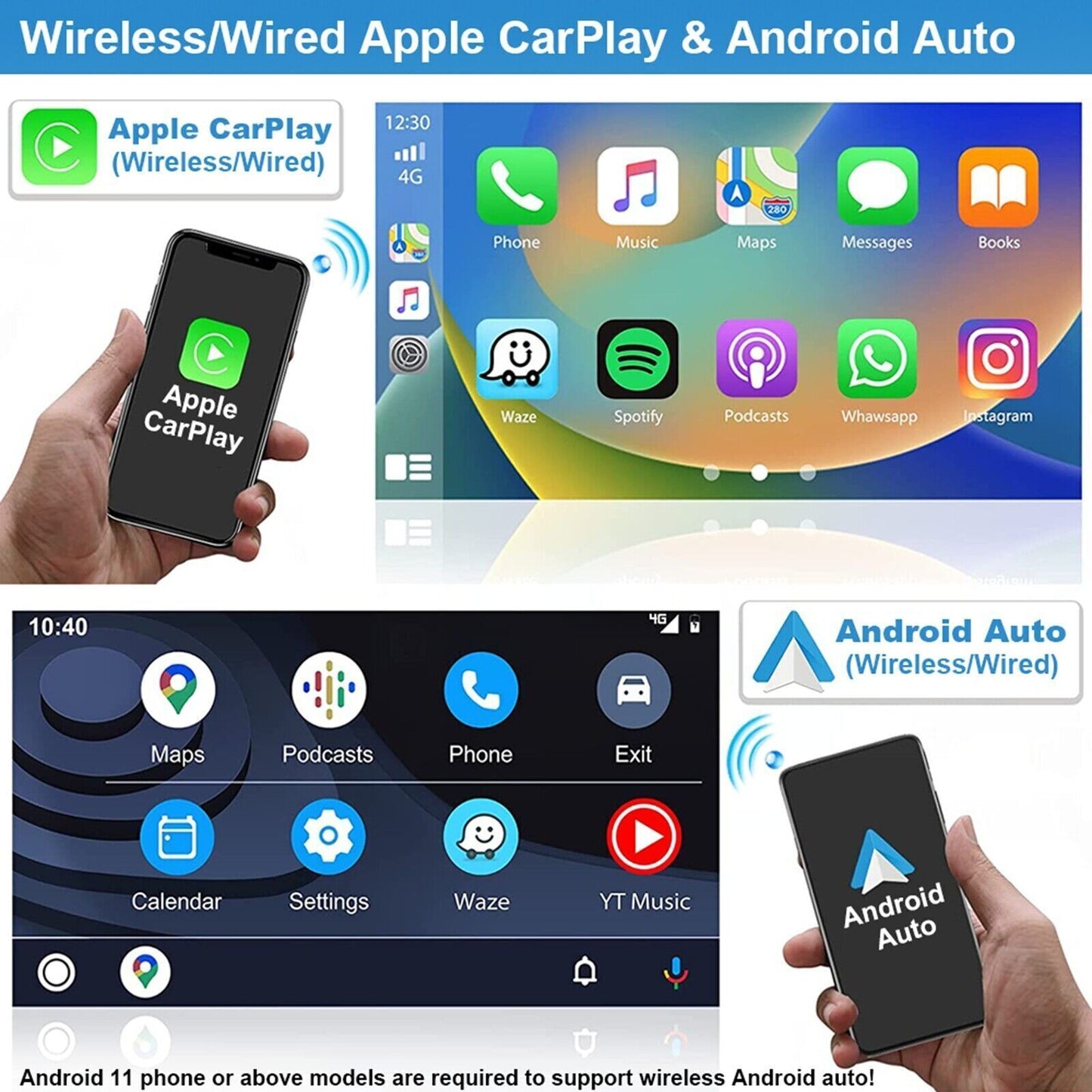 32GB Android 12 Car Stereo Radio Player with GPS Navigation and CarPlay for 2009-2014 for Ford F150
