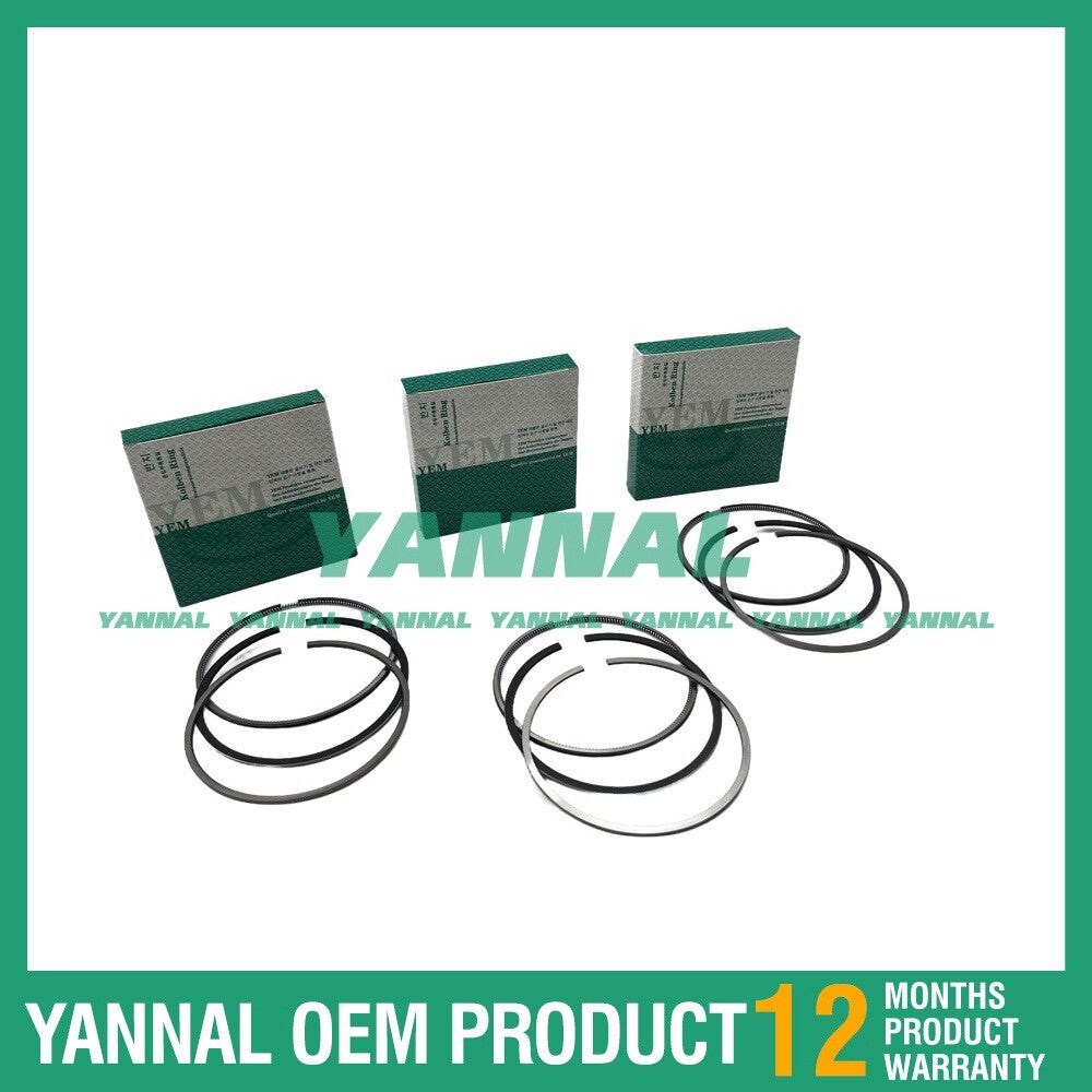 3 new L3E Piston Ring Kits STD for Mitsubishi 1815 Tractors