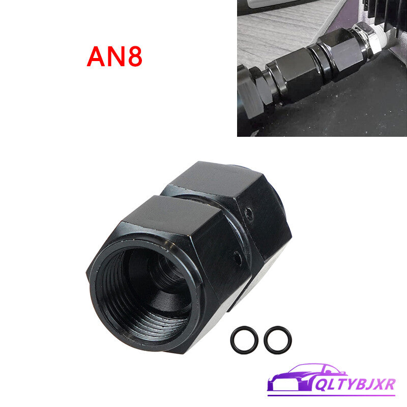 8AN to 8AN Female Straight Swivel Coupler Union Fitting Adapter Aluminum Black