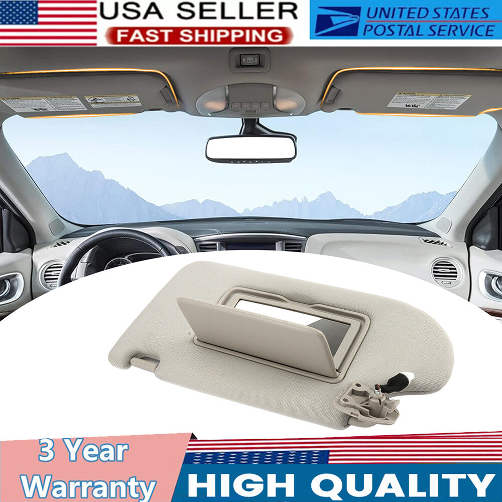 96401-9DE0A Gray left driver's side sun visor with light, suitable for 2016-2021 for Nissan Maxima.