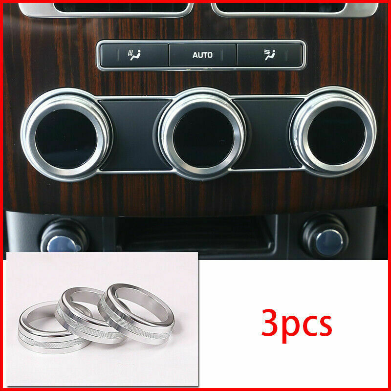 Silver car AC volume knob cover trim for Land Rover for Range Rover L405 2013-2017
