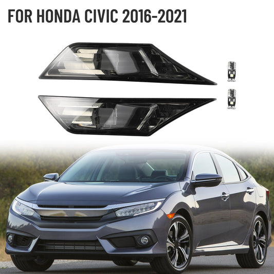 Suitable for Honda for Civic 2016-2021, turn signal width light retrofit with black LED bulbs.