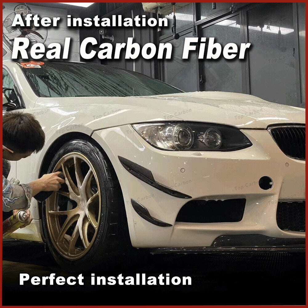 Fit for BMW E92 E93 2005-12 REAL CARBON Front Bumper Fins Splitter Canard Wing