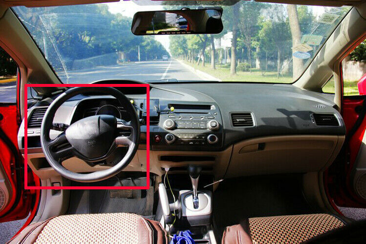Steering Wheel Frame Cover Trim 1PC Fit for Honda for Civic 8th 2006-2011 Wood Grain