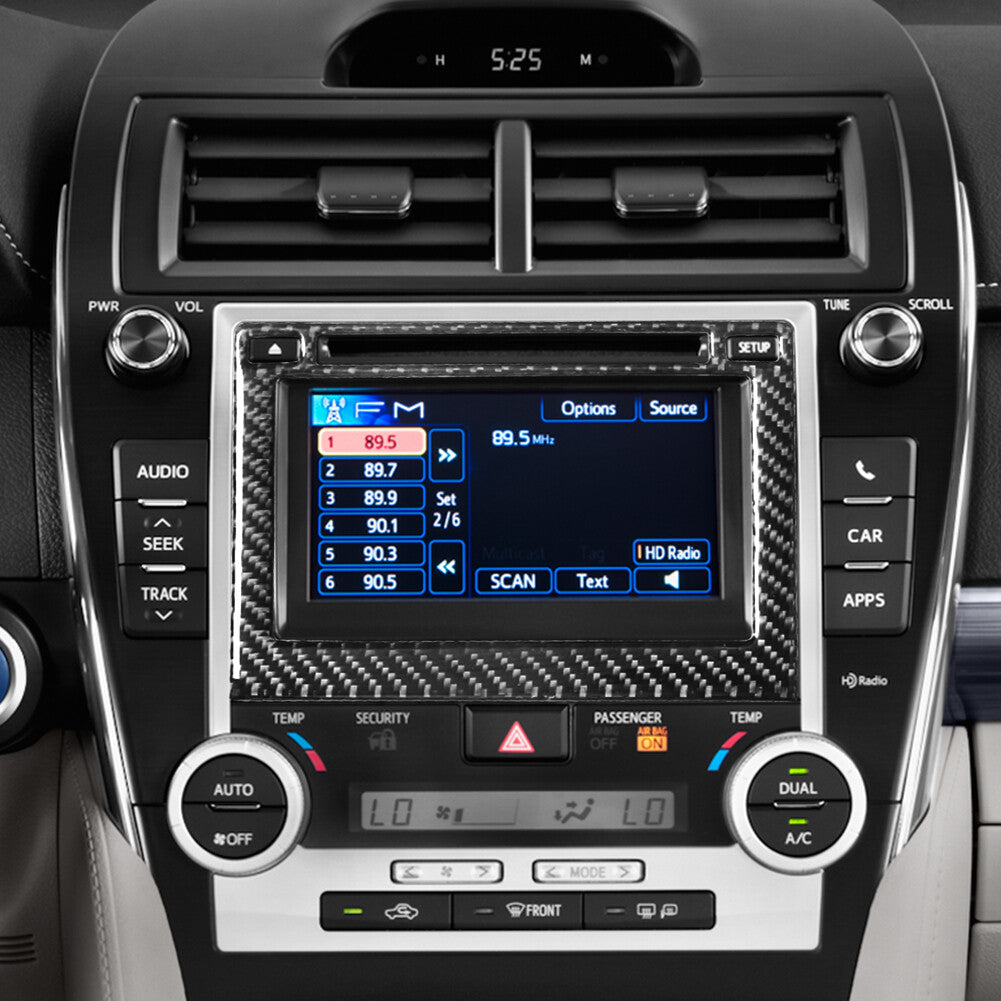 Carbon Fiber Console GPS Navigation Panel Trim Cover for Toyota for Camry 2012-14 A
