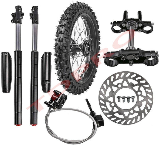 14 Wheel Front Fork Disc Brake Kit 60/100-14 Tyre Dirt Bike CRF70 KLX110 CRF110
