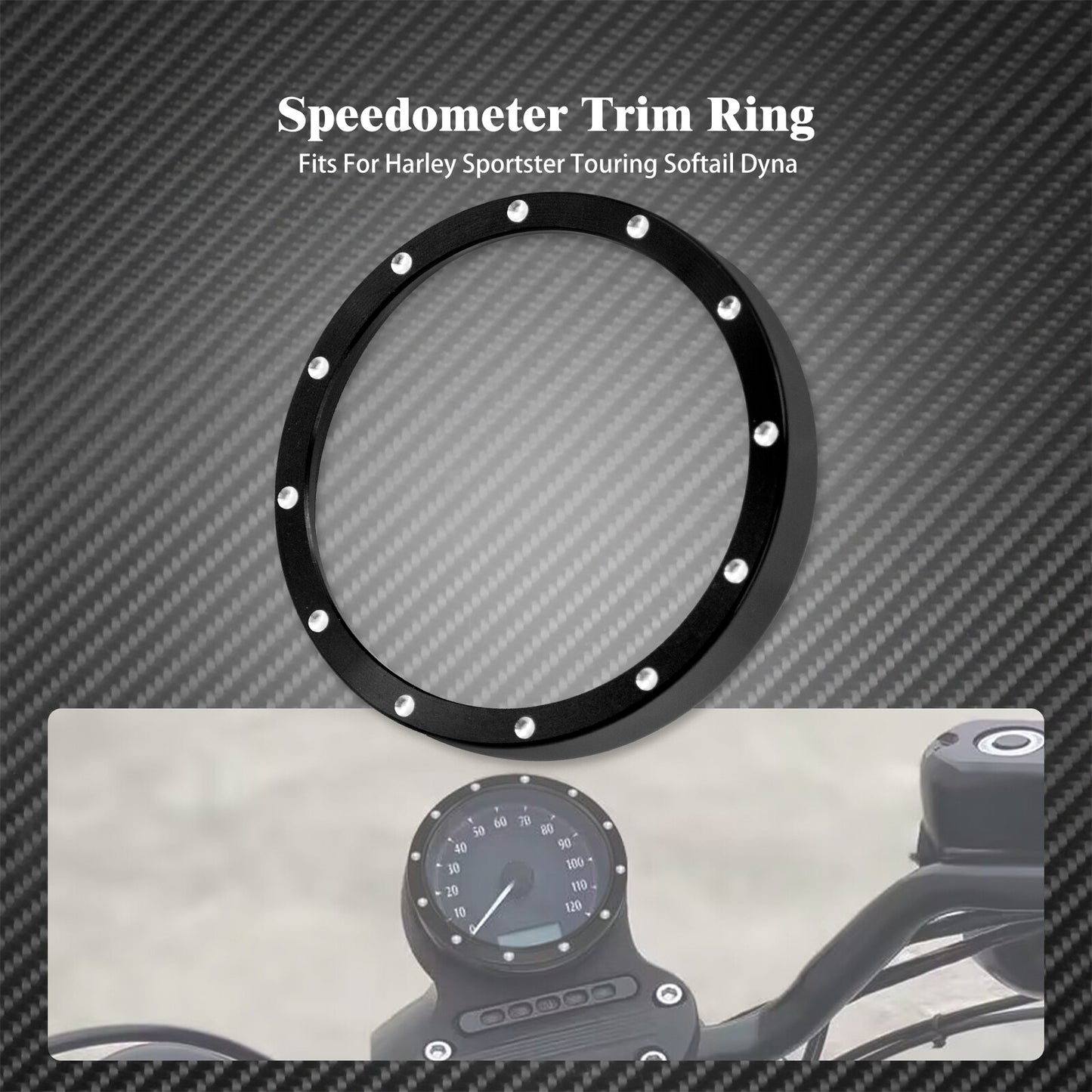 Speedometer Gauge Trim Ring Fit For Sportster 883 1200 Dyna Street Bob Low Rider
