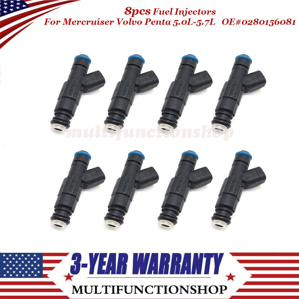 Set of 8 Fuel Injectors Fit For Mercruiser/ for Volvo Penta 5.0L-5.7L 0280156081