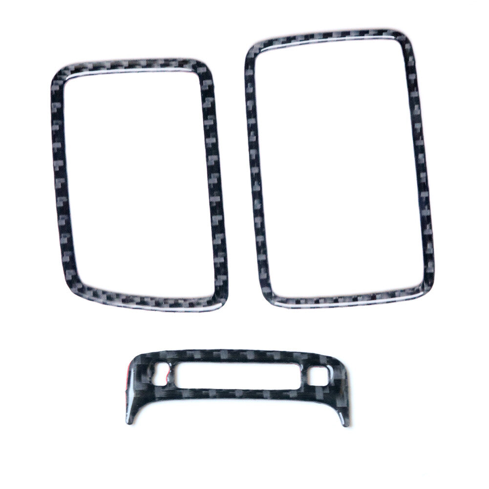 3X Carbon Fiber for Co -pilot Air Vent Outlet Trim Cover for Honda for Civic Coupe 13-15