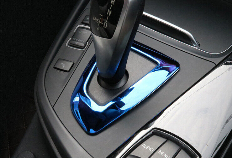 for BMW 3 4 Series GT 2013-2019 Shift Small Panel Trim Console Gear Blue Steel
