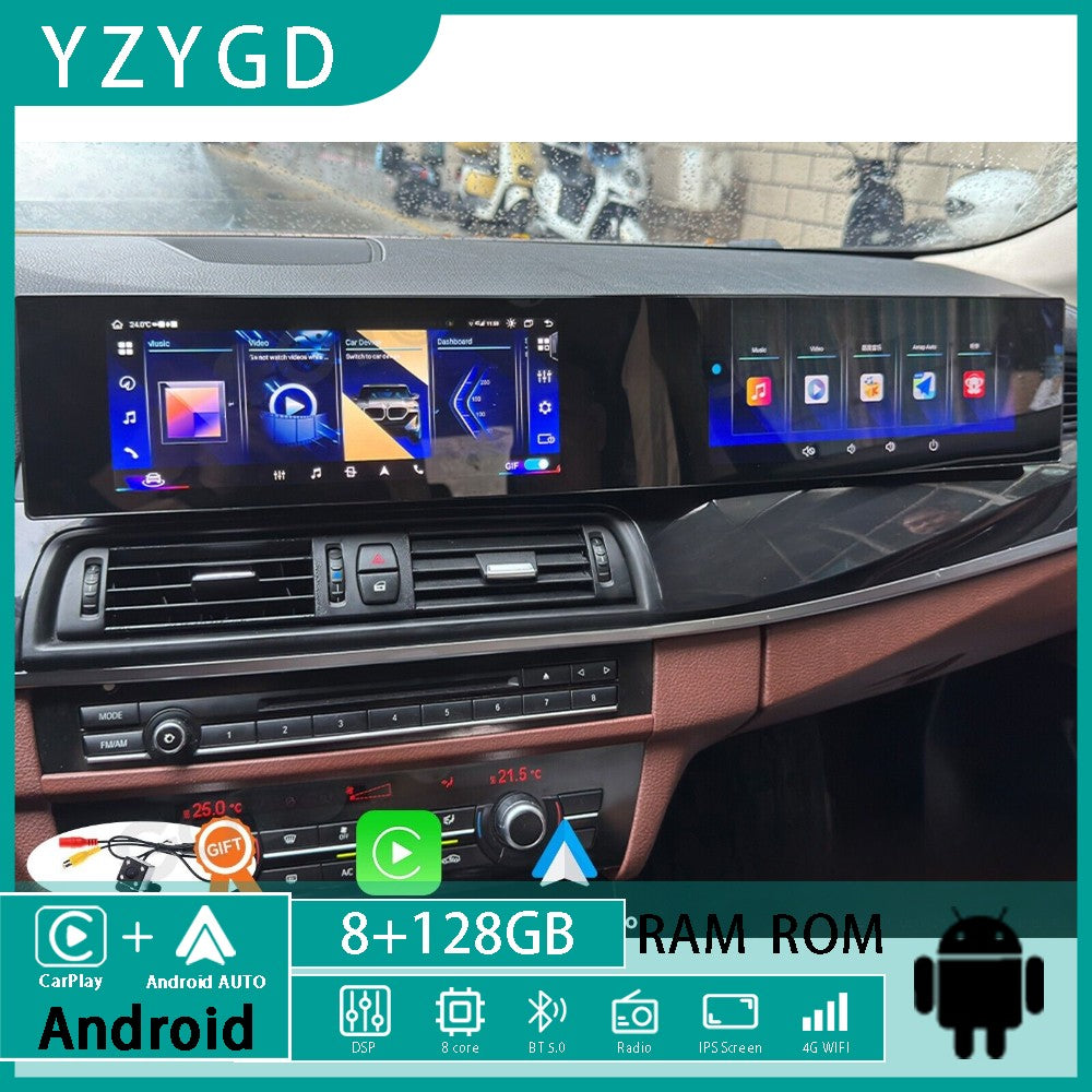 Android Car Radio for BMW 5 Series F10 F11 2011-2017 Stereo CarPlay Dual Screen