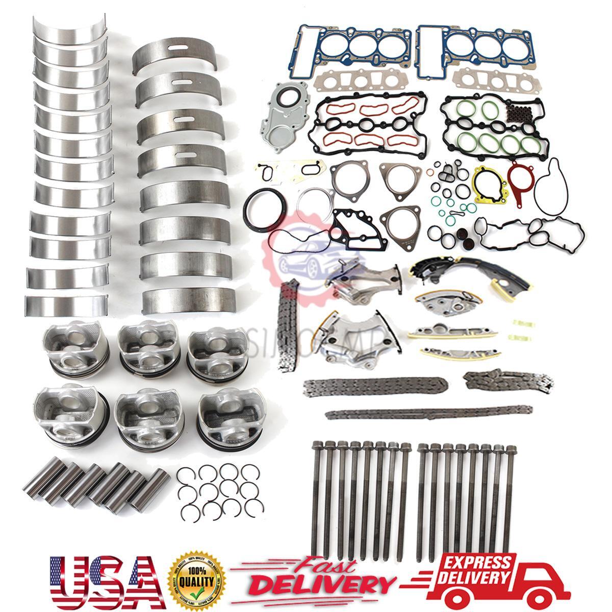 Engine Overhaul Rebuild Kit w/ Piston Ring 06E107066DM Bearings Shells for AUDI