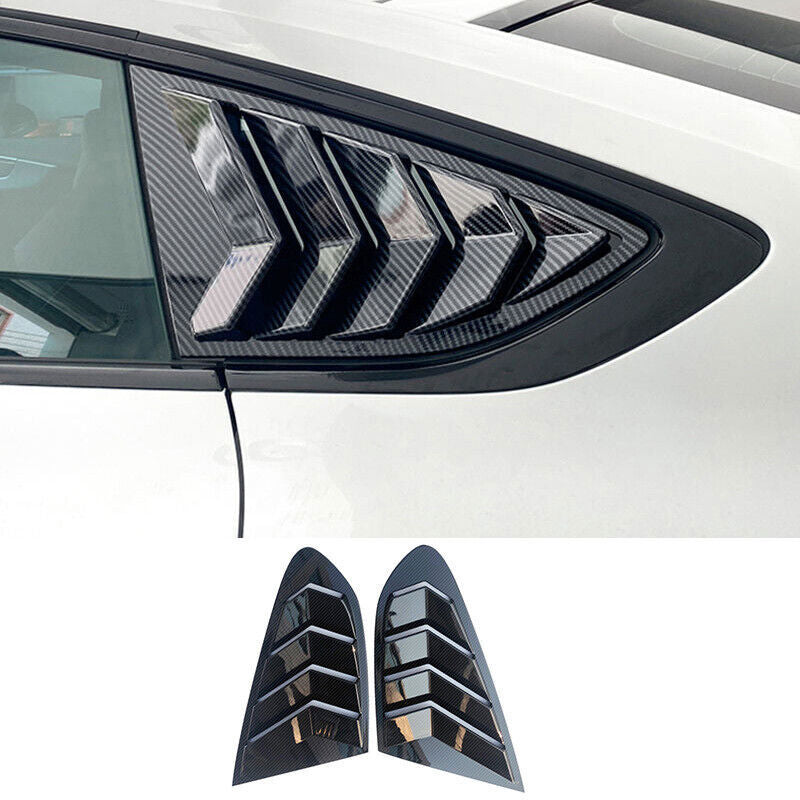 for Audi A5 S5 2017-19 Carbon Fiber Quarter Window Louver Shutter Cover Trim 2x