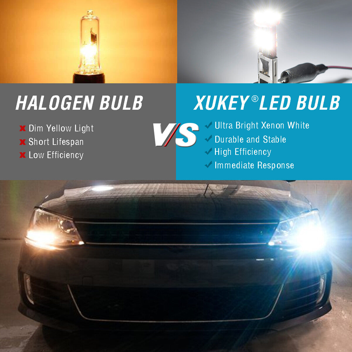 New H3 18-SMD 2835 LED Bulbs Xenon White 6000K Car Fog Light Driving Lamp 12V