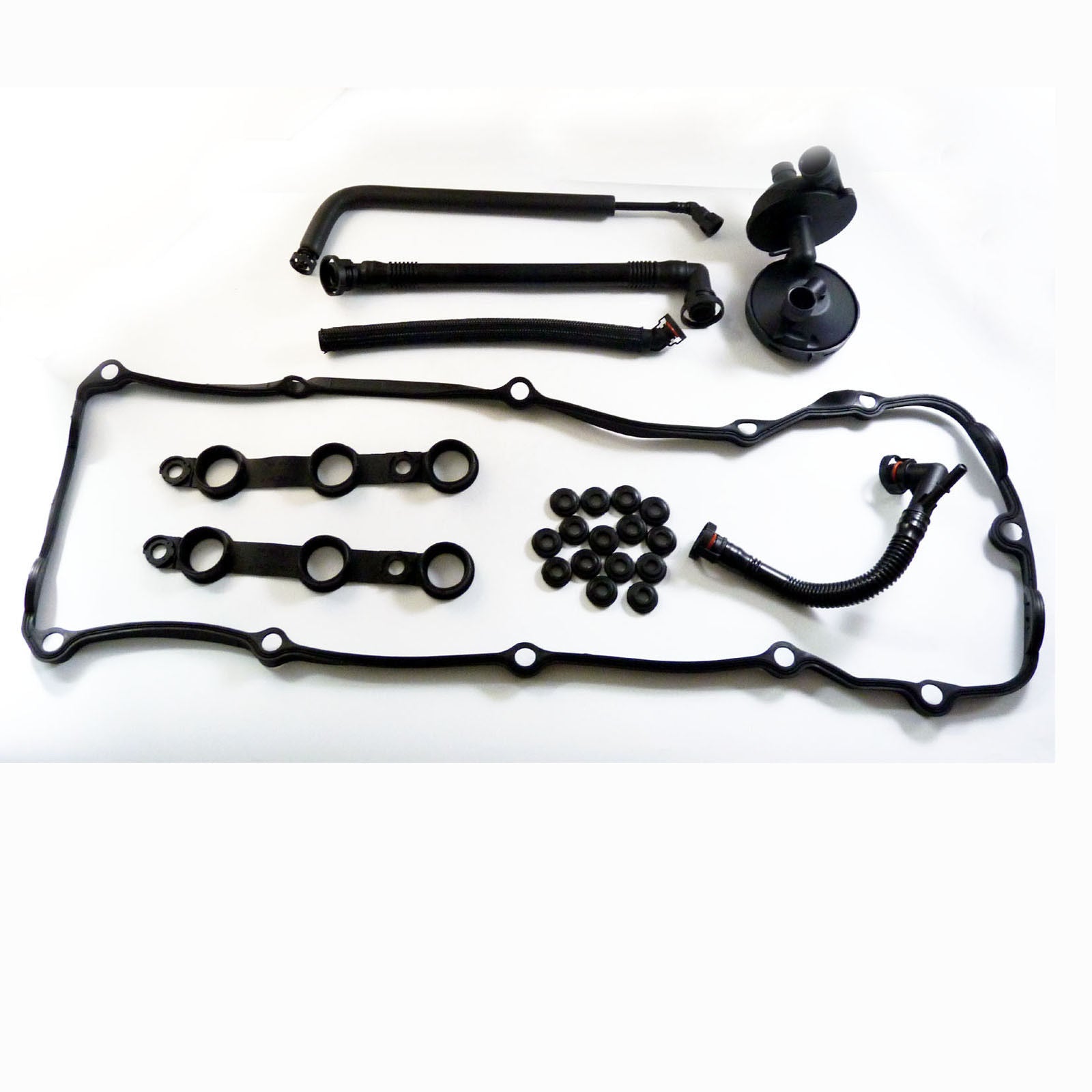 Crankcase ventilation valve + breather hose kit cover gasket for BMW E46 330Ci 325i X3