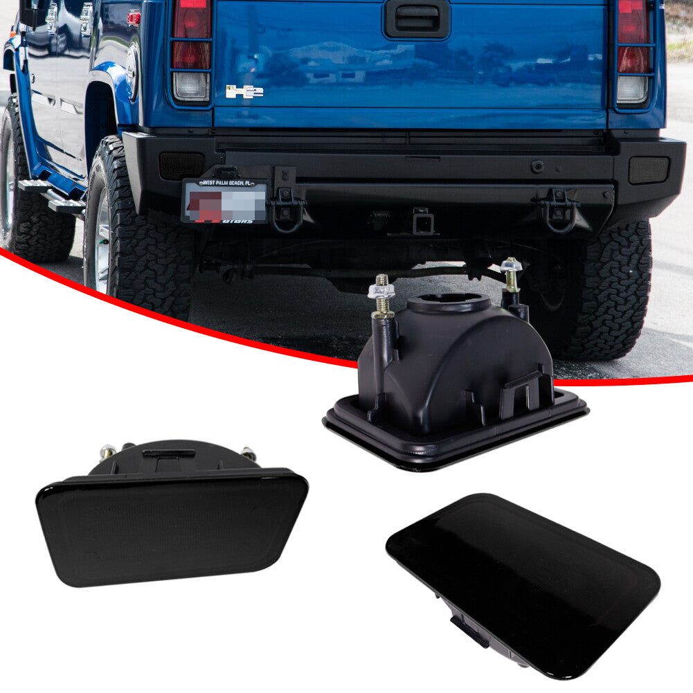 Smoked lens car rear bumper reflector decorative cover suitable for 05-09 for Hummer H2 taillights