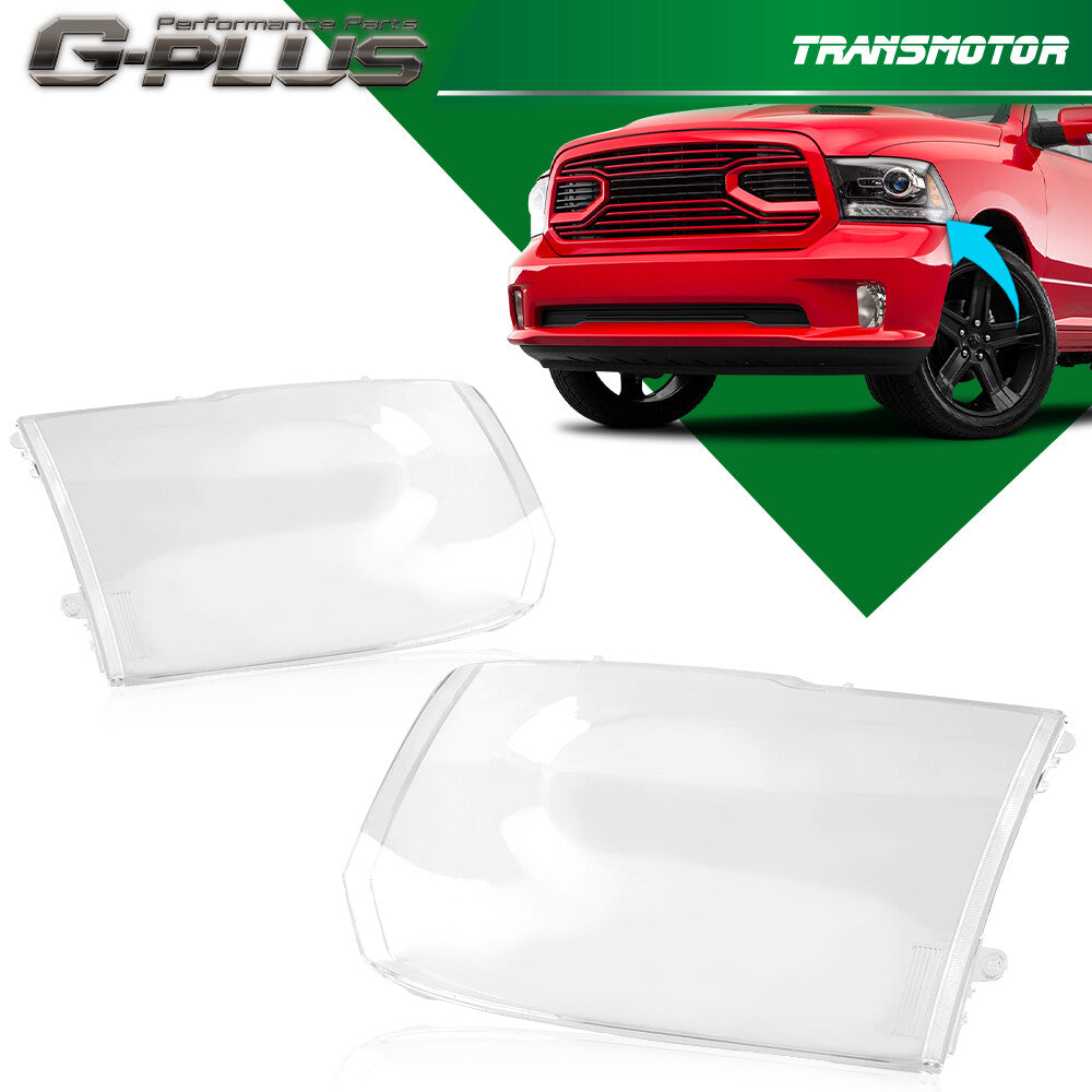 Suitable for 2009-2018 1500 2500 3500 headlight replacement lens (transparent).