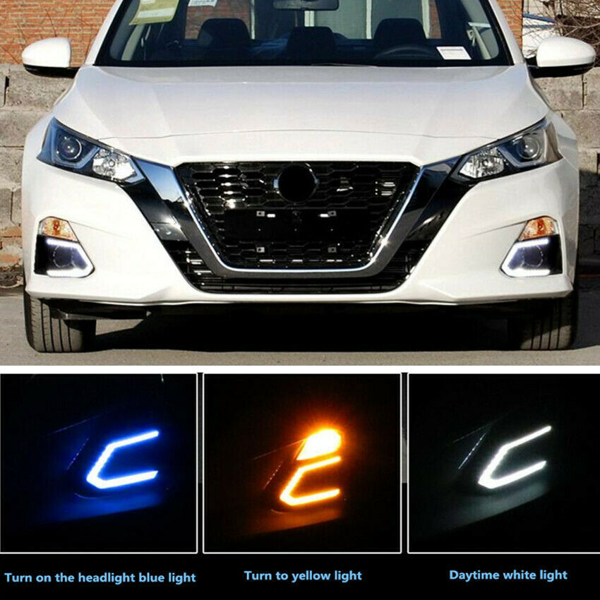Fit for Nissan Altima 2019-2022 DRL LED Daytime Running Fog Light Lamp With Turn