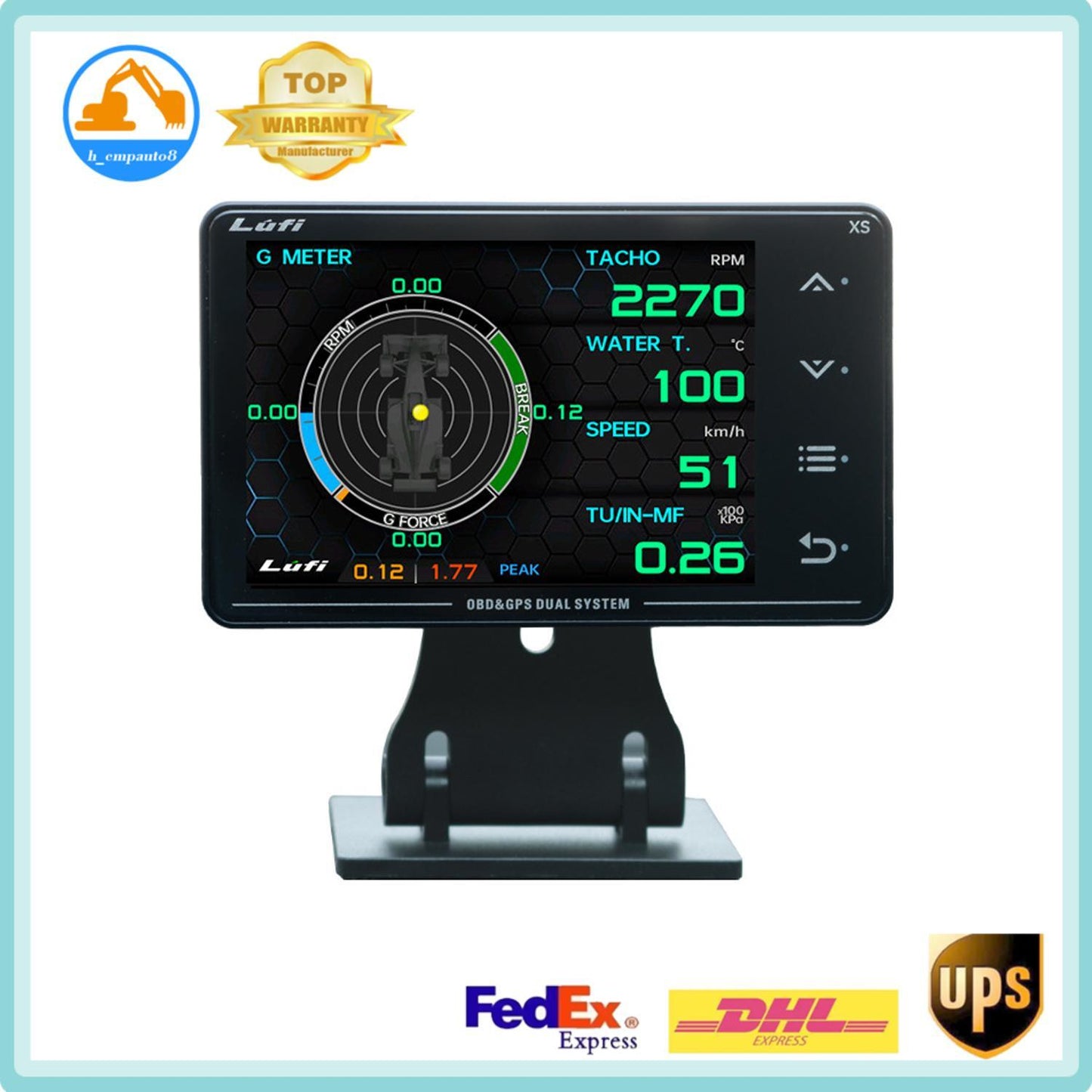 3rd-generation Car Modified Instrument OBD2 Boost gauge GPS Multi-function LCD