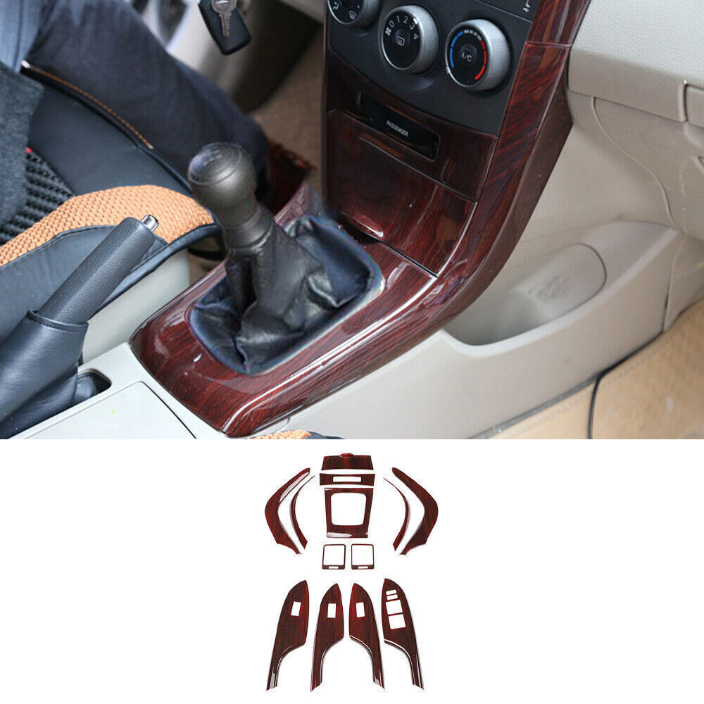 for Toyota for Corolla 09-2013 ABS Red Wood Interior Decoration Frame Cover Trim Kit