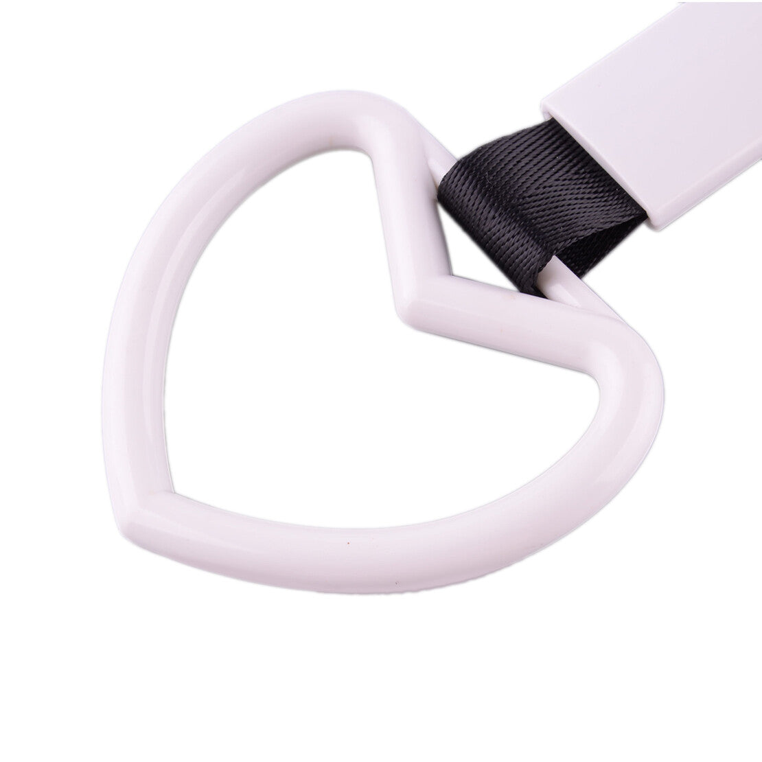 White Heart Car Subway Ring Tow Hook Overhead Door Handle Universal