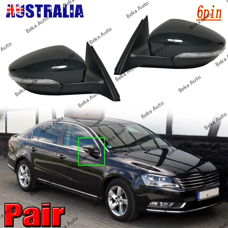 1Pair for VW Magotan for Passat B7 2012-2016 Rear Mirror Power Heated Fold (6 Wires)
