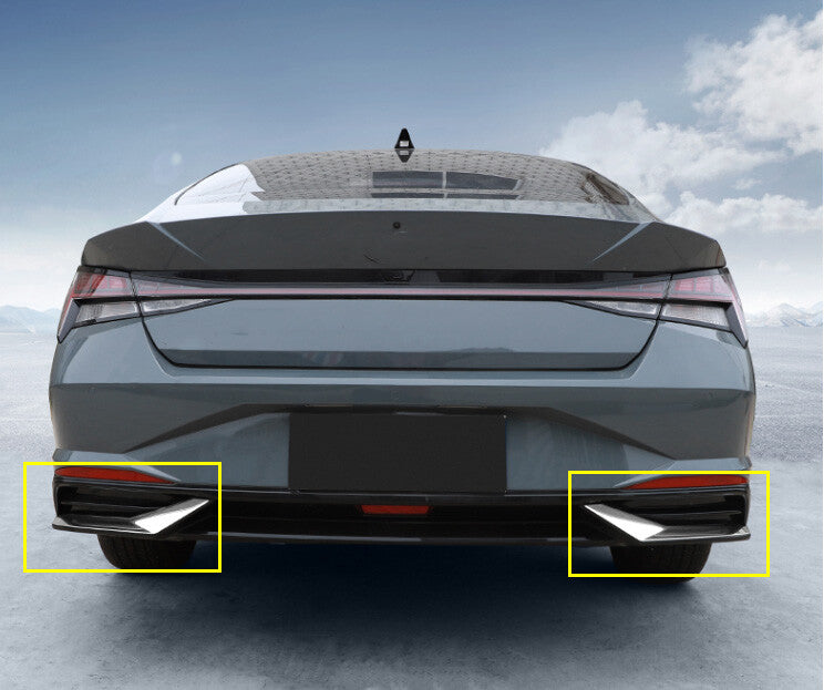 for Hyundai for Elantra 2021-2023 Steel Chrome Rear Bumpers Lip Side Skirt Splitter