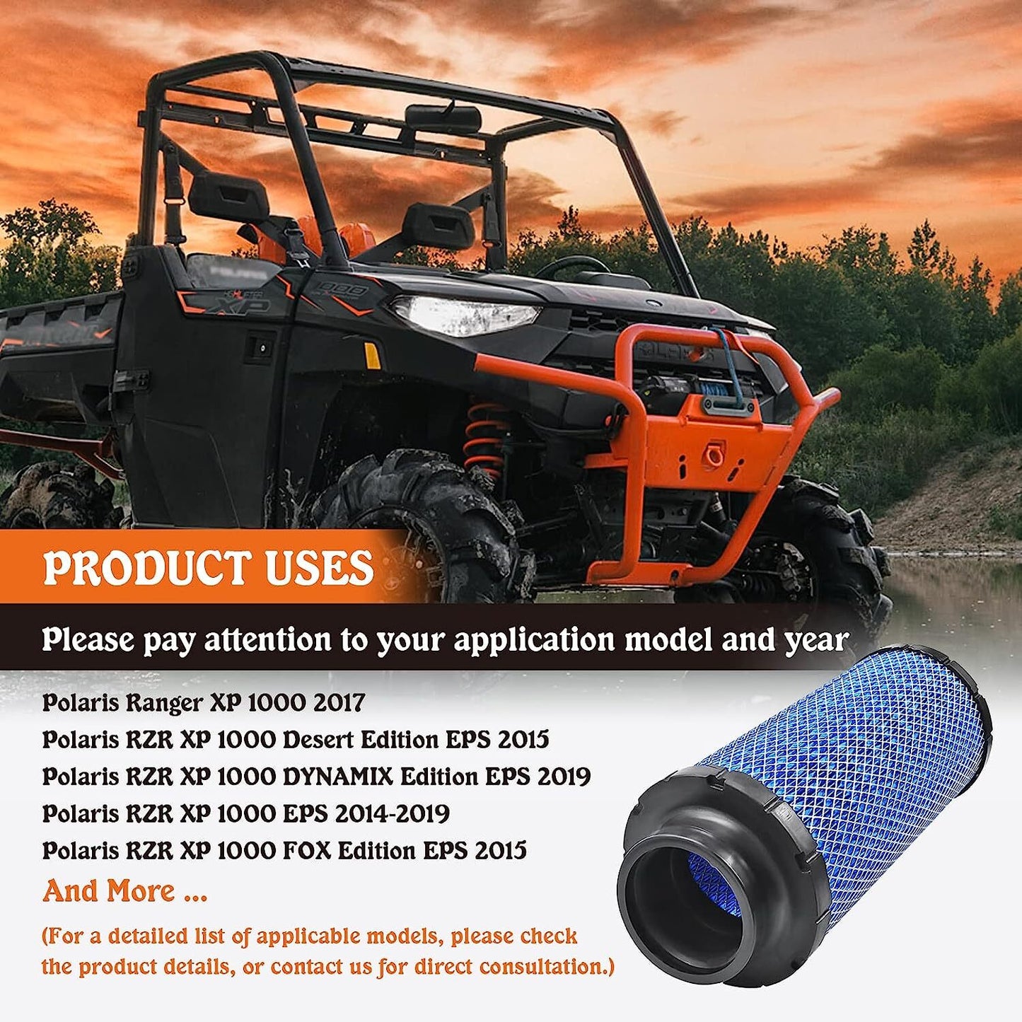 2882234 Air Filter 1240822 1241084 2879520 for Polaris Ranger XP 1000 RZR XP1000