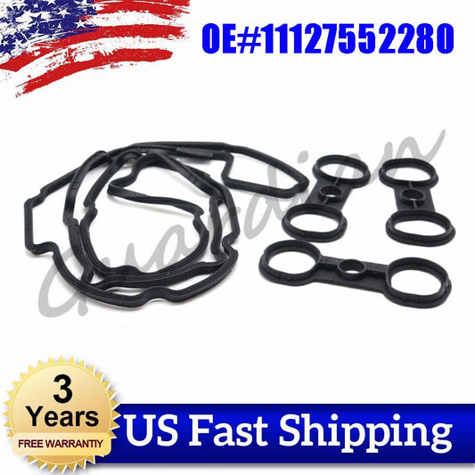 Camshaft Adjuster Eccentric Shaft Seal w/ Valve Cover Gasket Kit for BMW N52