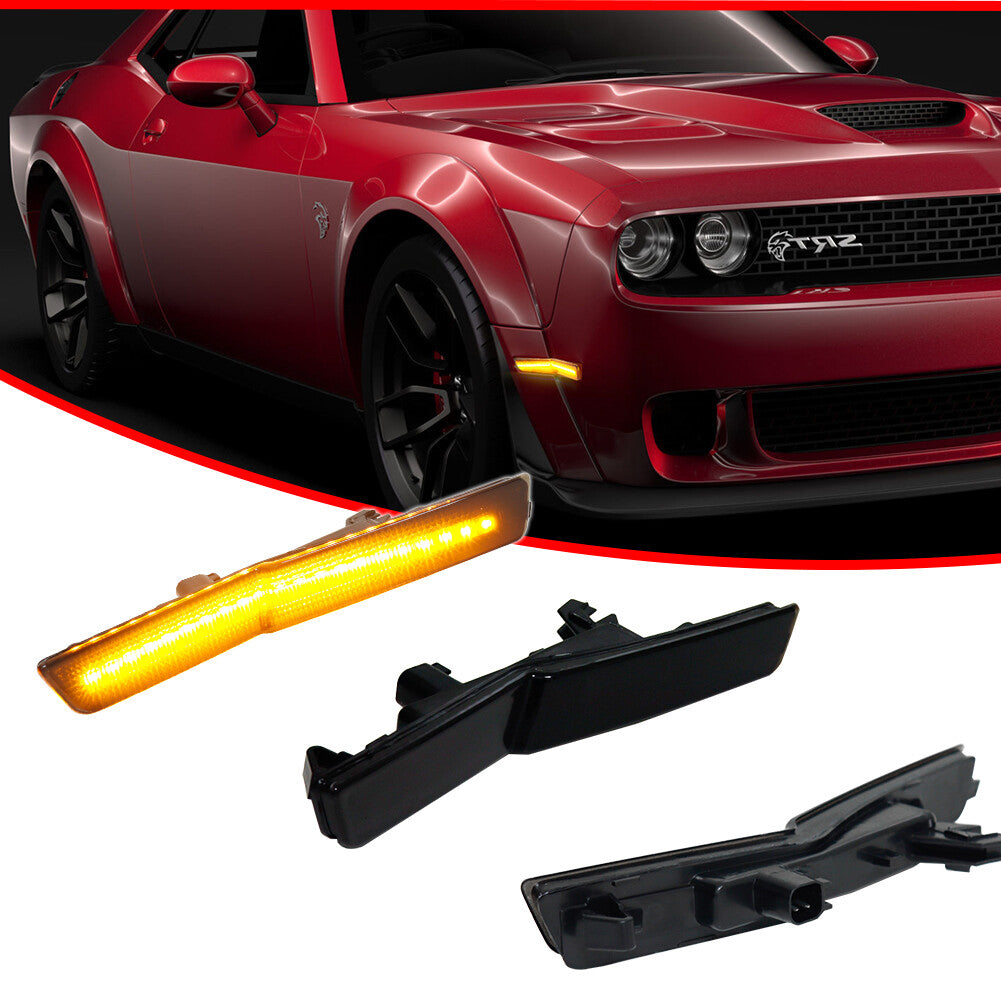 Smoked amber front fender side marker lights for the 2018 for Dodge for Challenger Widebody.