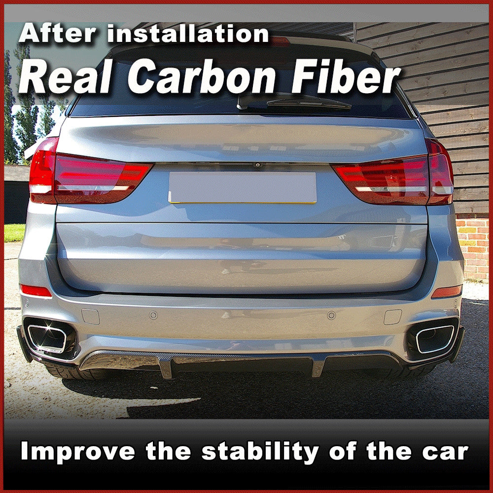 Fit for BMW F15 X5 M Sport 2014-18 REAL Carbon Rear Bumper Diffuser Lip Spoiler