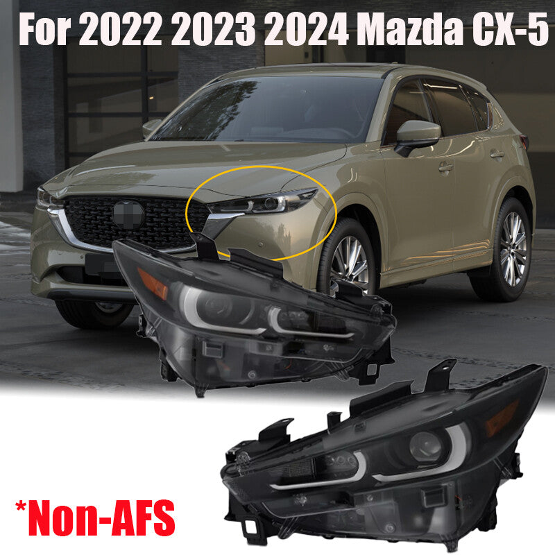 Full LED Non-AFS Headlights Headlamp Assembly Pair For 2022 2023 2024 for Mazda CX-5