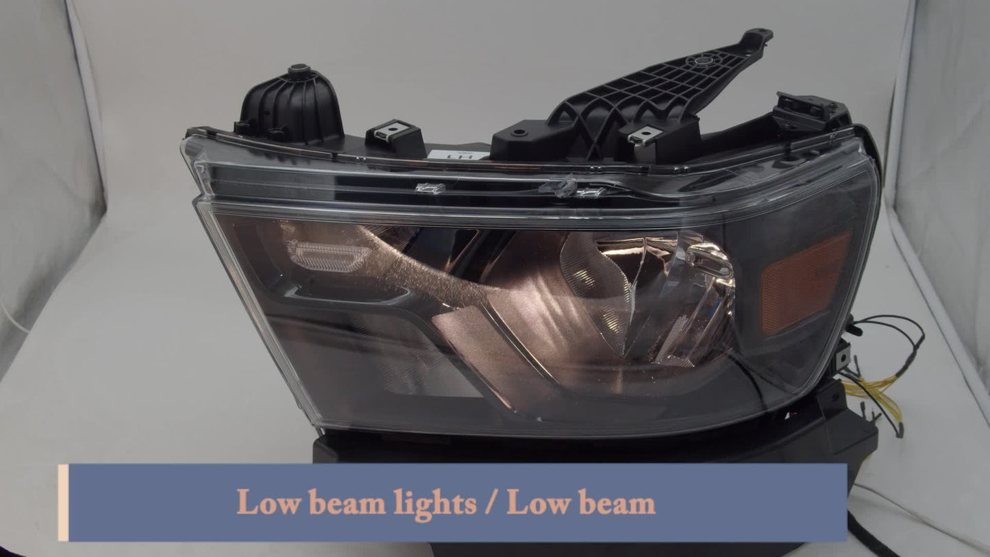 Suitable for 2019-2023 for Dodge for Ram 1500 Halogen Headlights with Black Bezels for Passenger Right Hand