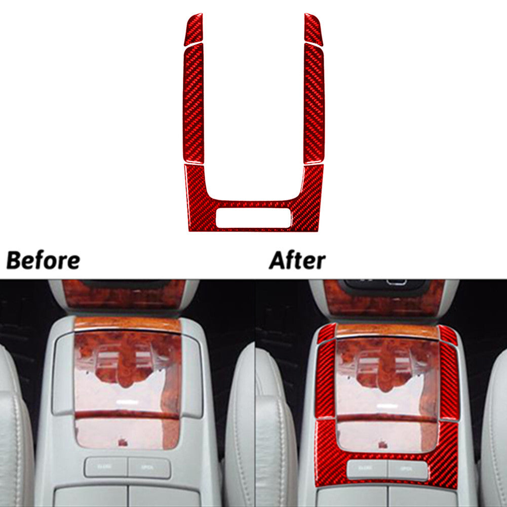 5Pcs Red Carbon Fiber Floor Console Panel Trim for LEXUS RX330 RX350 2004-2009