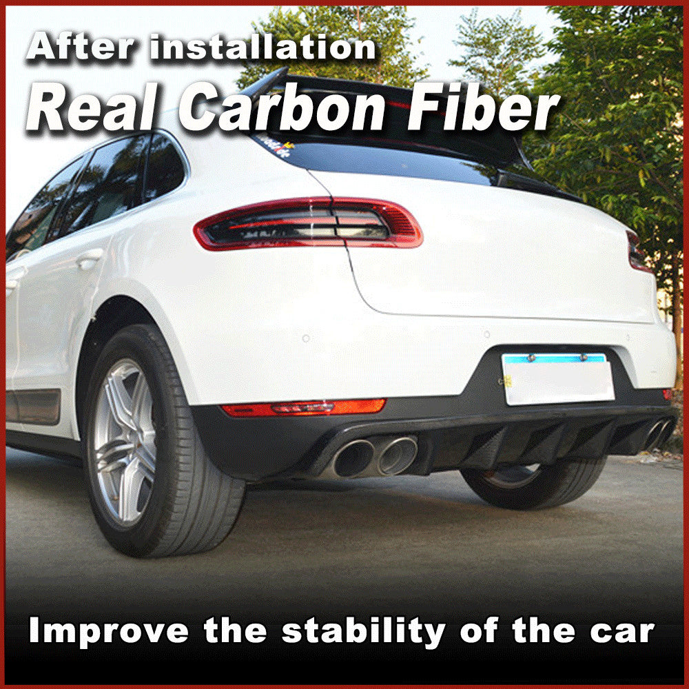 Fit for Porsche Macan 95B 2014-2020 REAL Carbon Rear Bumper Diffuser Lip Spoiler