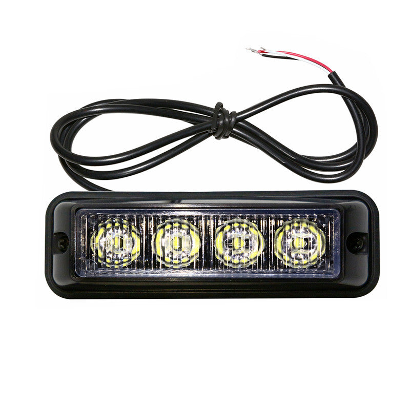 2pc Red 4LED Car Strobe Driving Grill Flashing Breakdown Emergency Signal Light