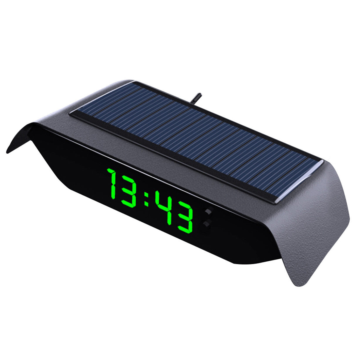 4 in 1 LCD Digital Car Time Clock Solar Powered Thermometer With LED Light