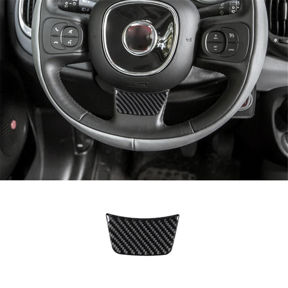 Carbon Fiber Interior Steering Wheel Chin Cover Trim for Fiat 500L 2014-2017